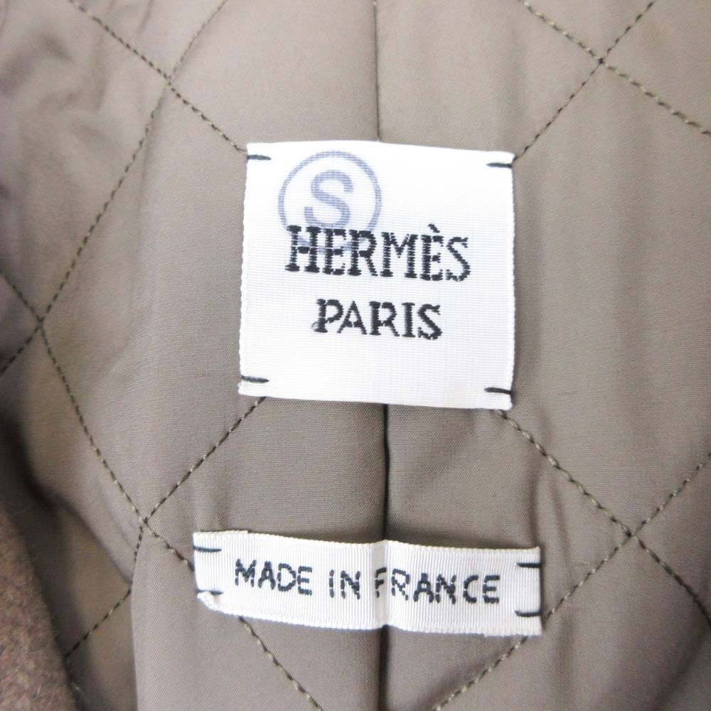 Hermes Cashmere Double Rider's Coat Medle 36 Beige — view 8