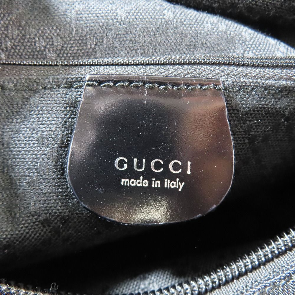 Gucci Bamboo Handle Nylon Leather Tote Bag Vintage Purse Black — view 7