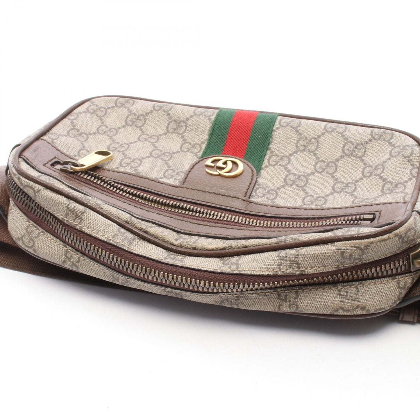 Gucci Waist Bag Ophidia GG Supreme Beige Dark Brown Canvas Leather — view 8