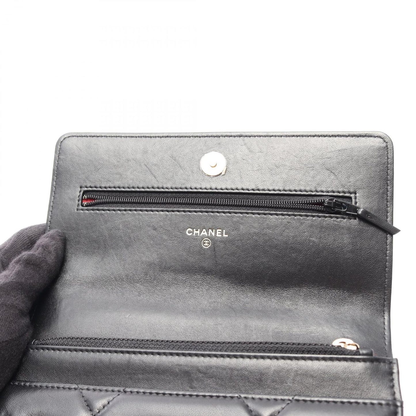 Chanel Shoulder Bag 19 Dizeneuf Quilted 2-Way Black Lambskin 19 Chain Wallet — view 8