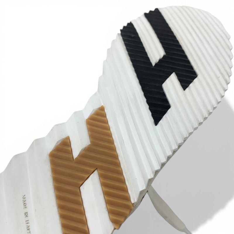 Hermes Bouncing Sneakers Fabric Leather Black Beige White — view 8