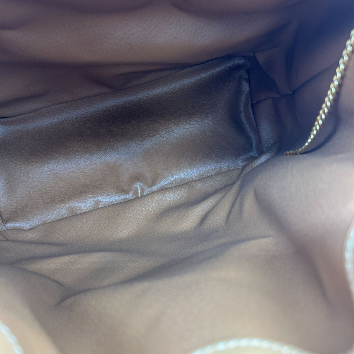 Celine Macadam Shoulder Bag Crossbody Drawstring Leather Brown Gold — view 8