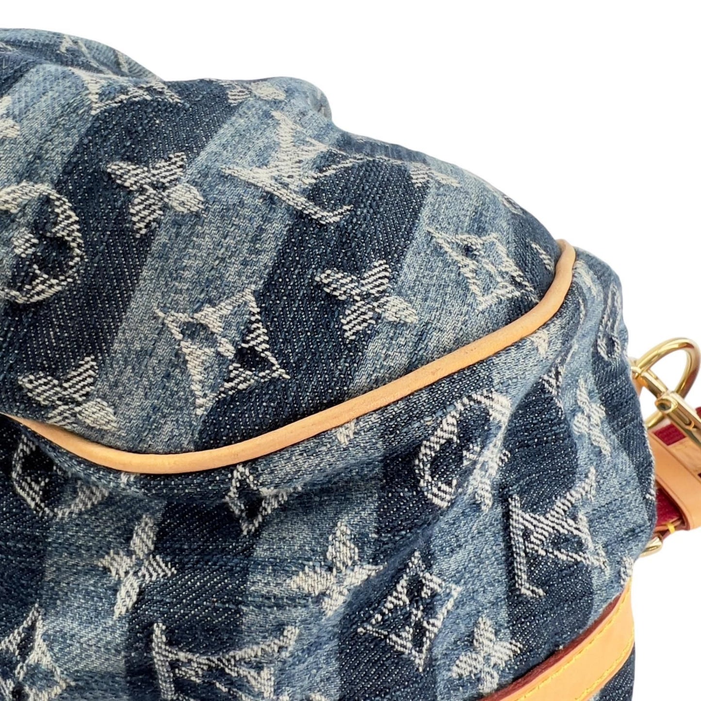 Louis Vuitton Monogram Denim Cavaliere GM Handbag Blue 2-Way — view 8