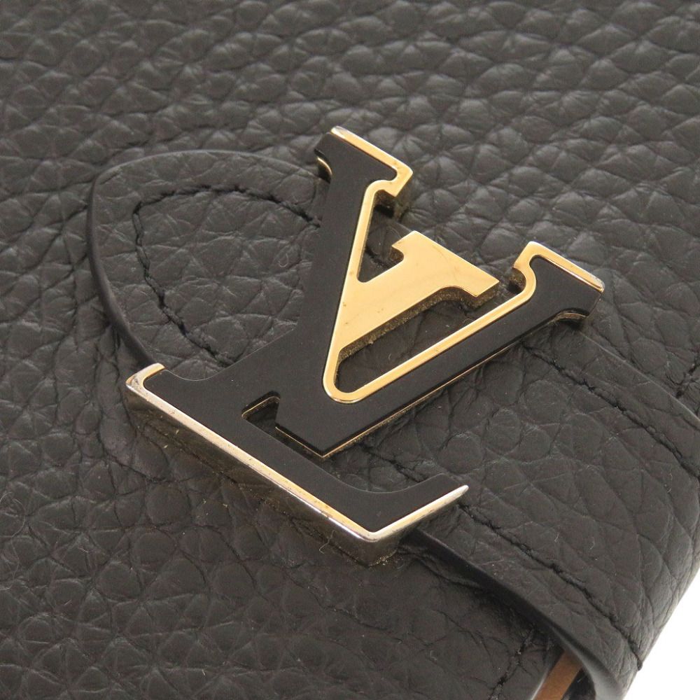 Louis Vuitton LV Vertical Wallet Compact Taurillon Leather Black Bifold — view 8