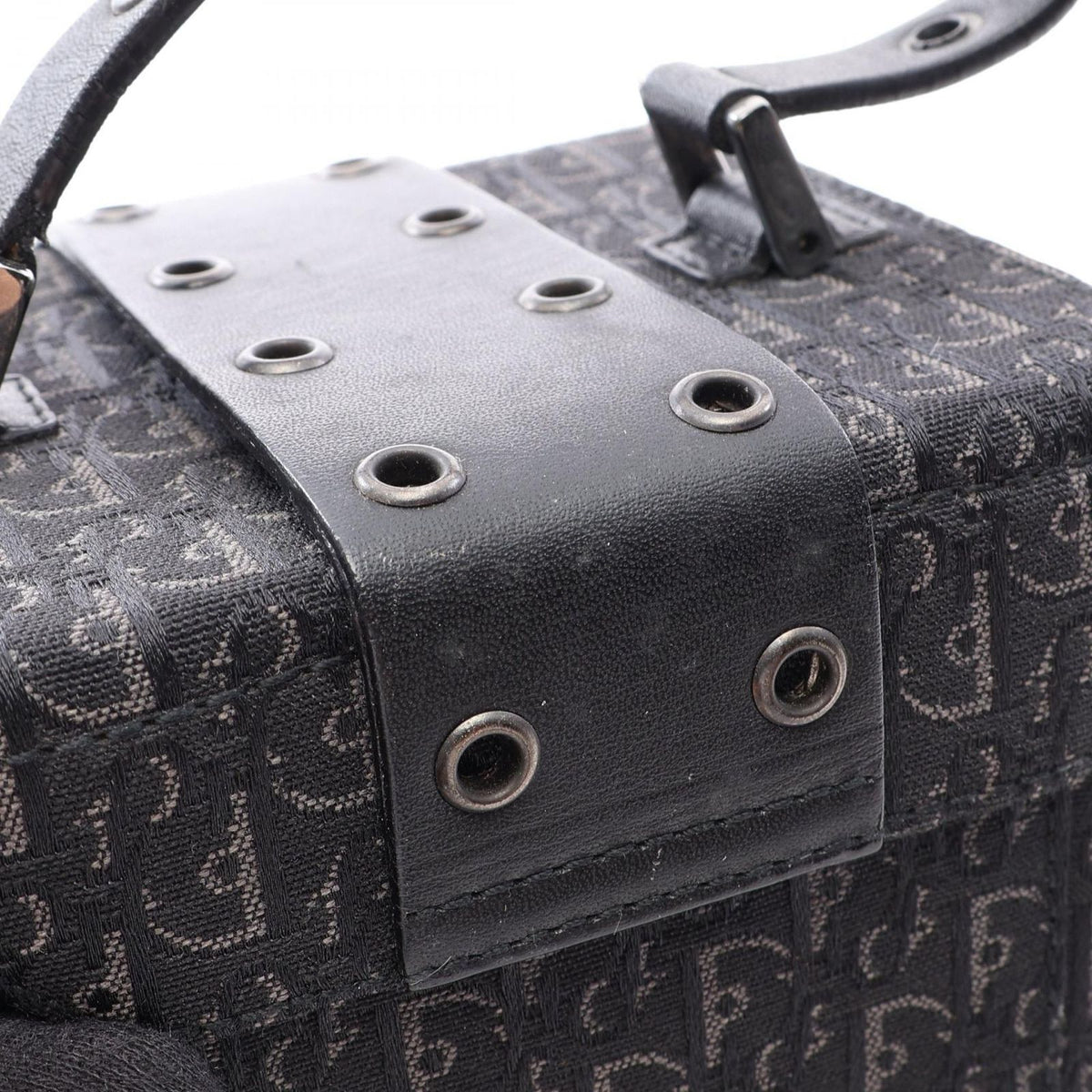Dior Handbag Street Chic Trotter Black Canvas Leather Vanity Bag — view 8