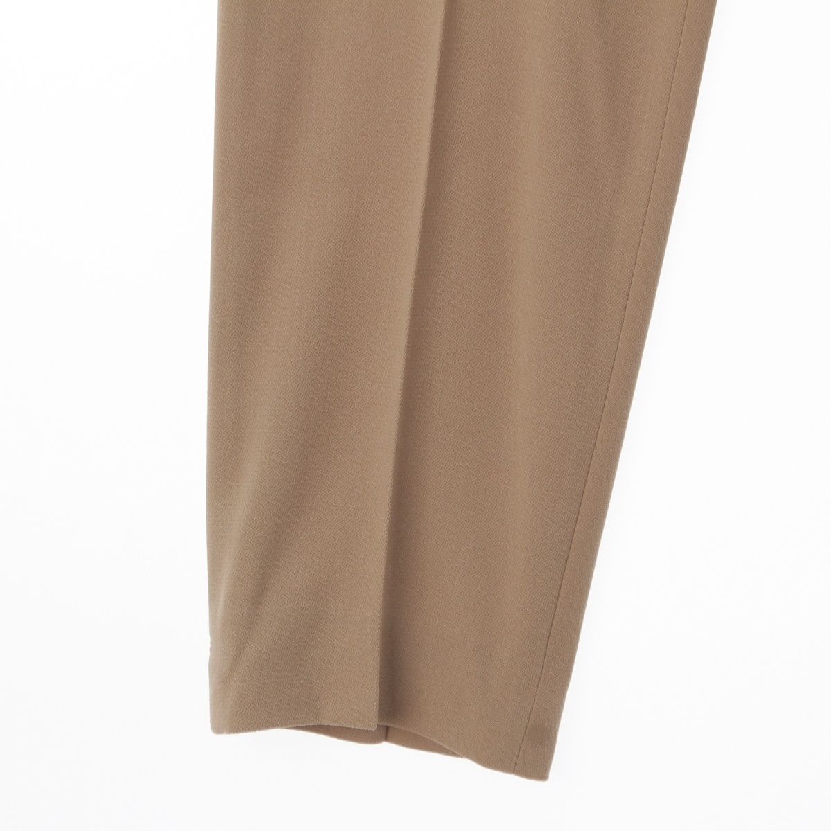 Hermes Vintage Wool Side Zip Leather Zip Charm Tapered Trousers Pants Beige — view 8