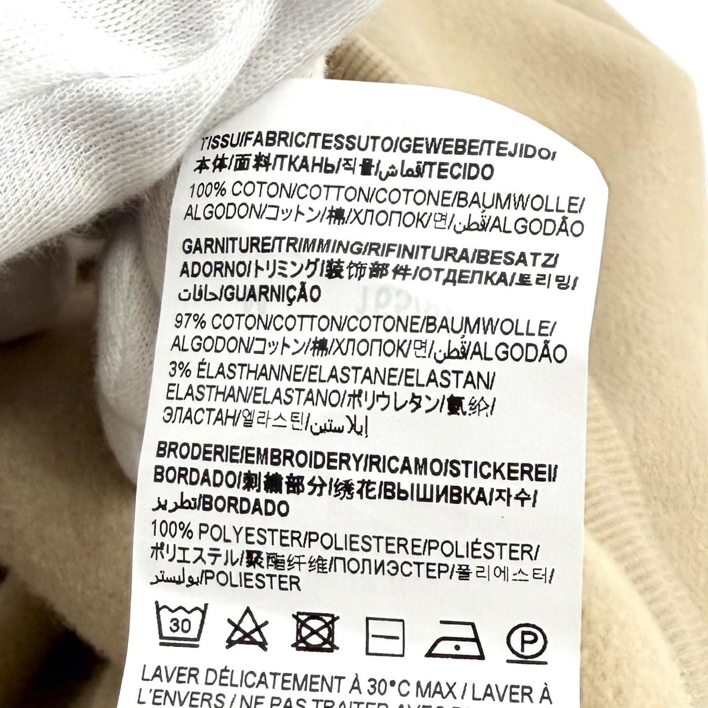 Saint Laurent Paris 100% Cotton Logo Embroidered Brushed Back Cropped Sweatshirt — view 8