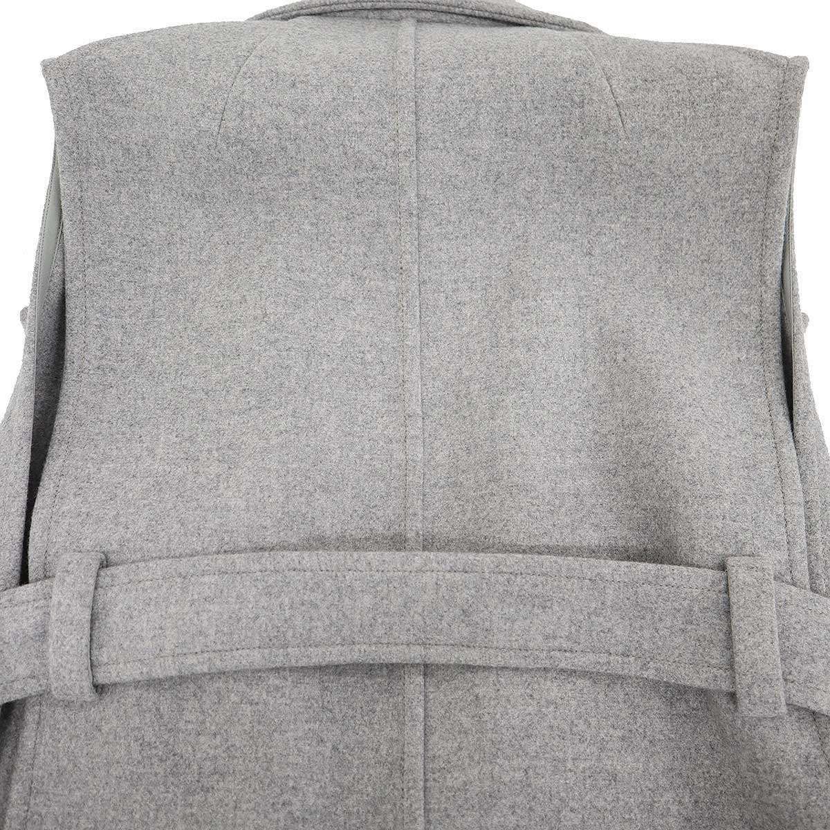 Celine by Phoebe Philo No Sleeve Side Open Wool Coat Gray 36 — view 7