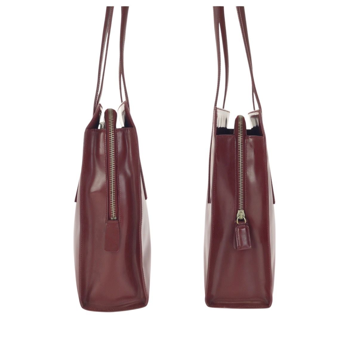 Prada Spazzolato Wine Red Bordeaux Patent Leather Shoulder Bag — view 8