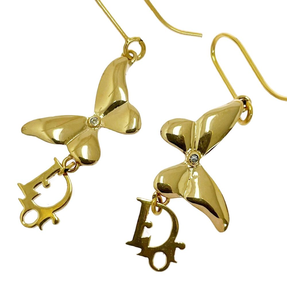 Dior Swing Butterfly Earrings Gold — view 6
