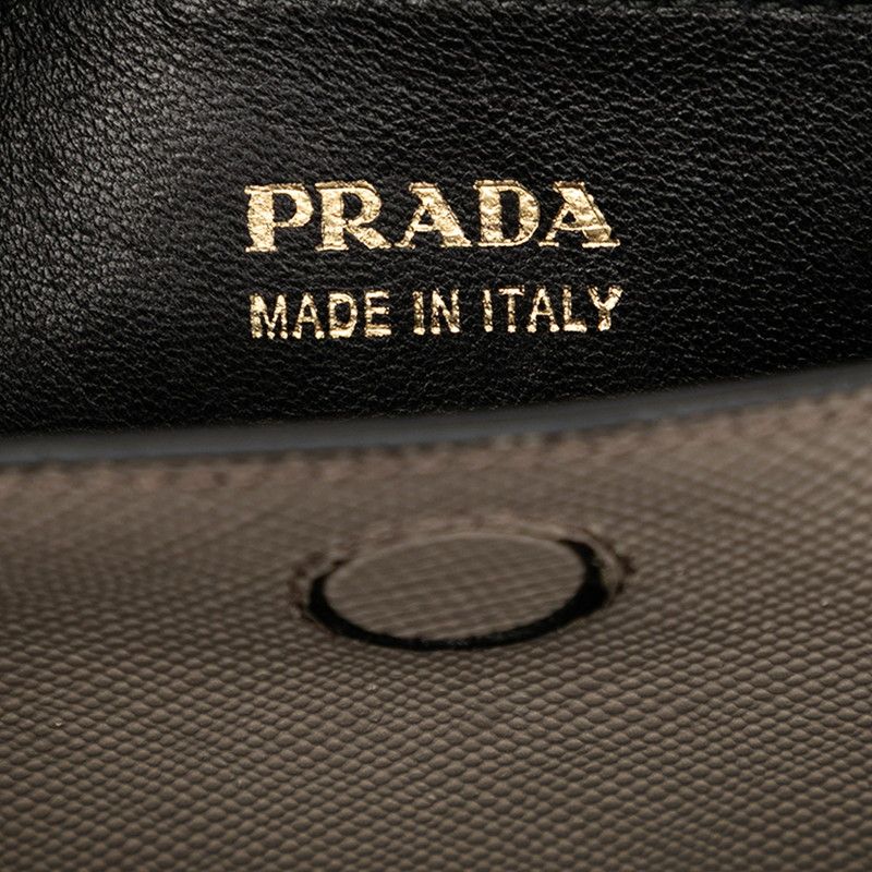 Prada Cuir Double 2-Way Shoulder Bag Beige Saffiano Leather — view 5