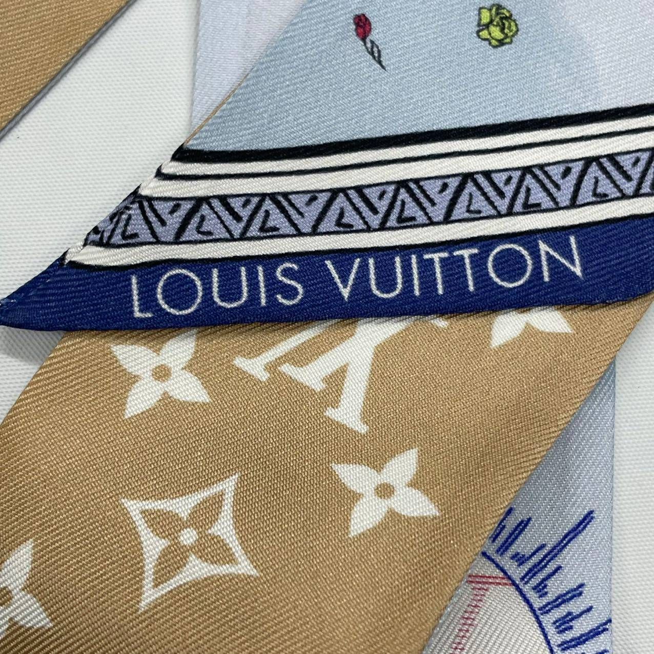 Louis Vuitton Scarf Monogram Logo Balloon Pattern Blue — view 5
