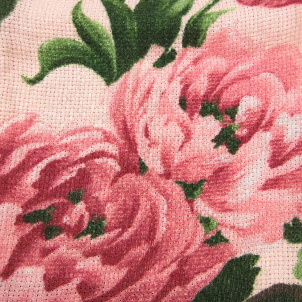 Dolce & Gabbana Mini Skirt Floral Linen Pink — view 8