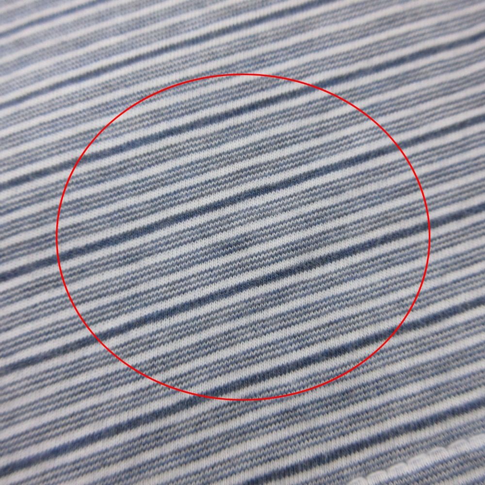 Loro Piana Polo Shirt Short Sleeve Border Pattern Cotton Stretch Top Navy — view 8