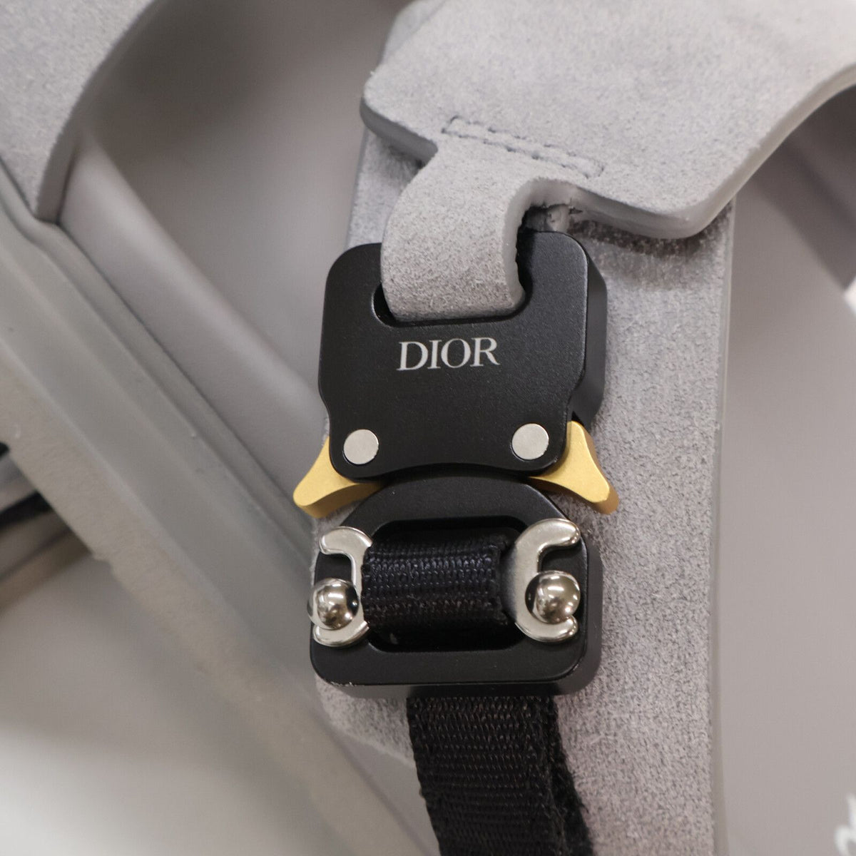Dior Aqua Slide Sandals with Buckle — view 7