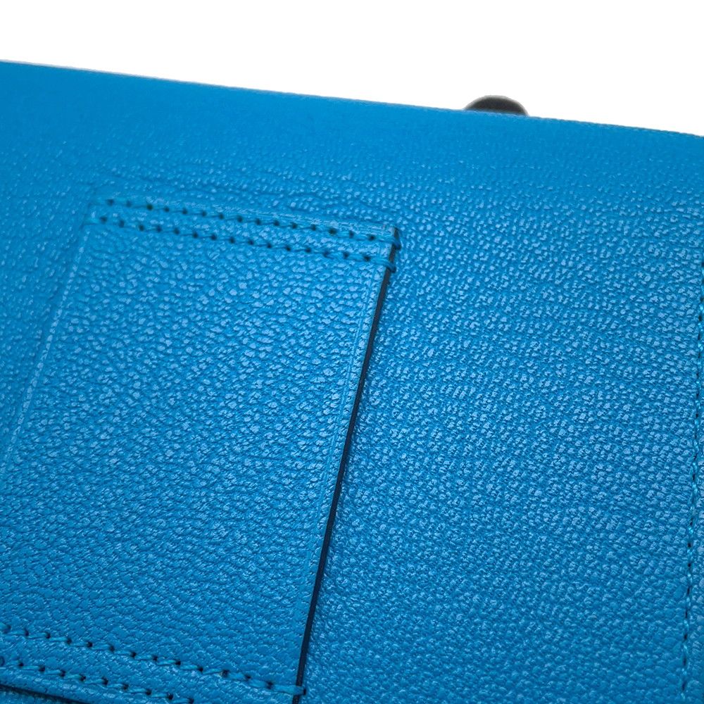 Hermes Wallet Roulis Slim Blue Frida Gold Chevre Mysore — view 8