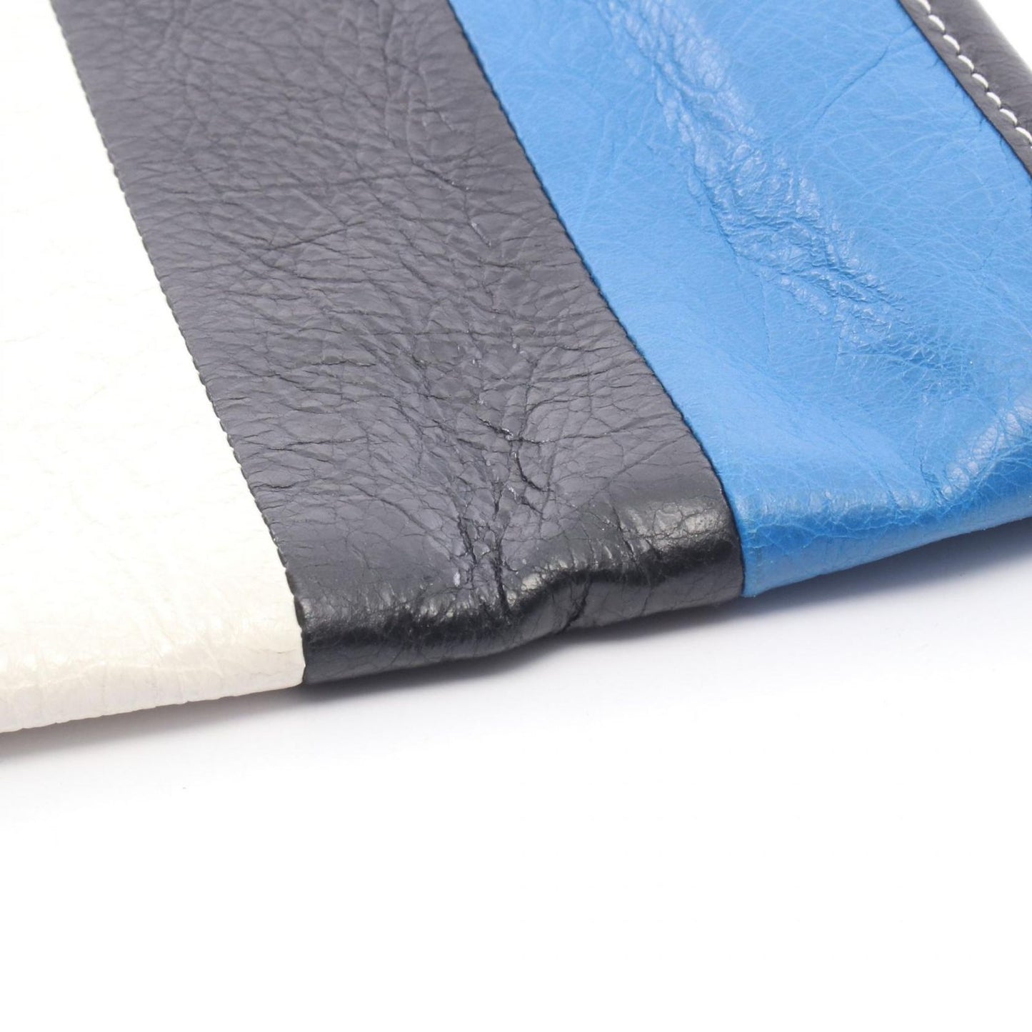 Balenciaga Clutch Bazar Bazaar Blue White Black Leather — view 7