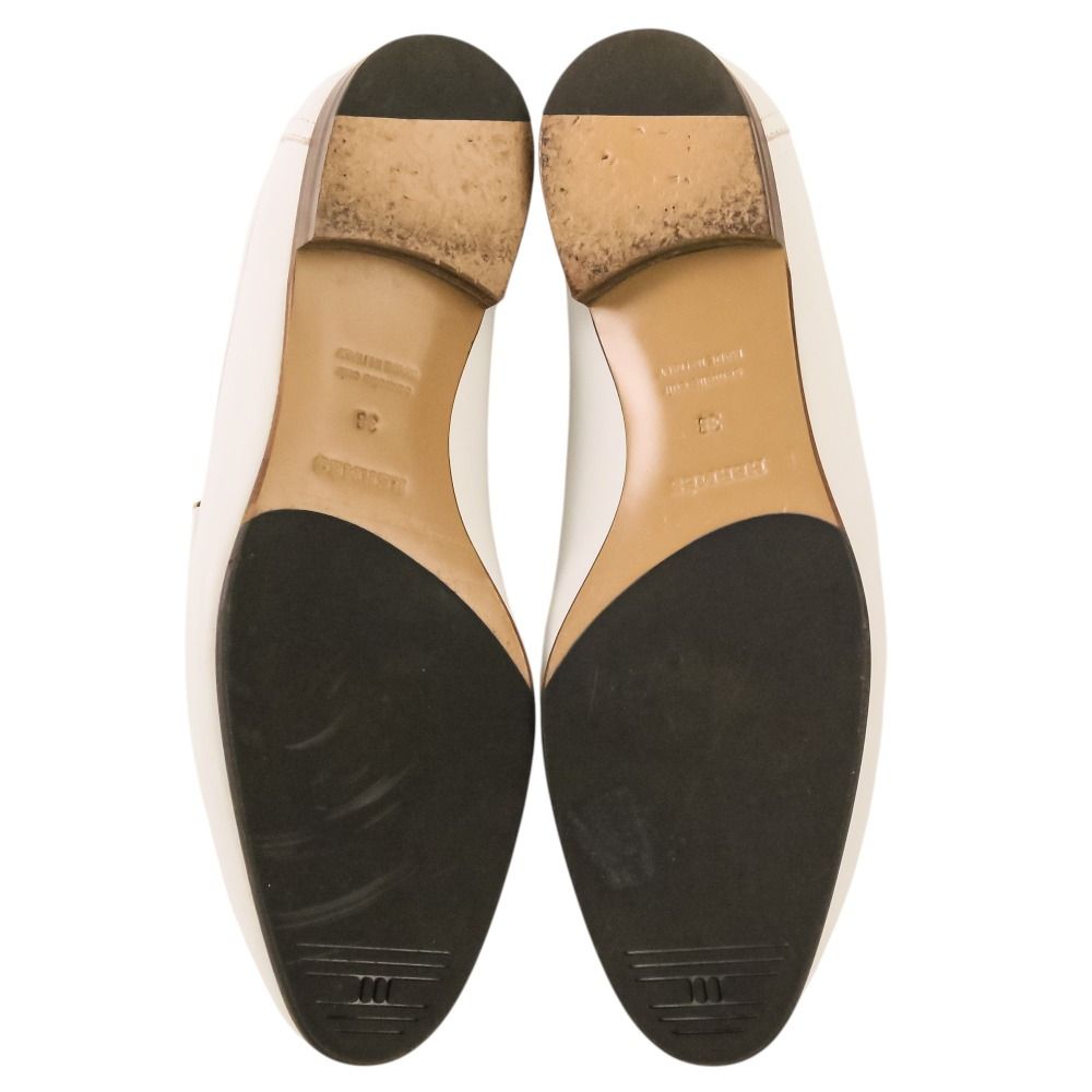 Hermes Leather Moccasins Paris Loafers Pumps Shoes White 38 — view 8
