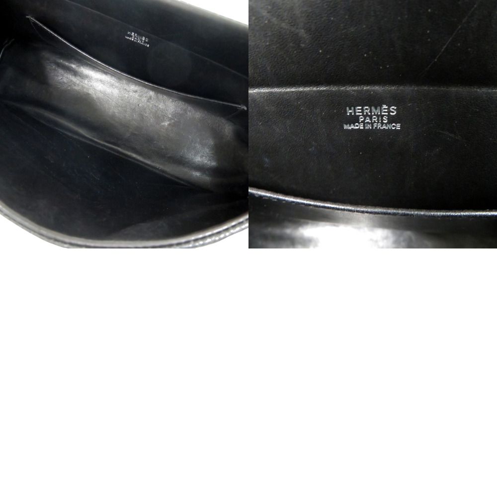 Hermes Shoulder Bag Vintage Chevre Black — view 8