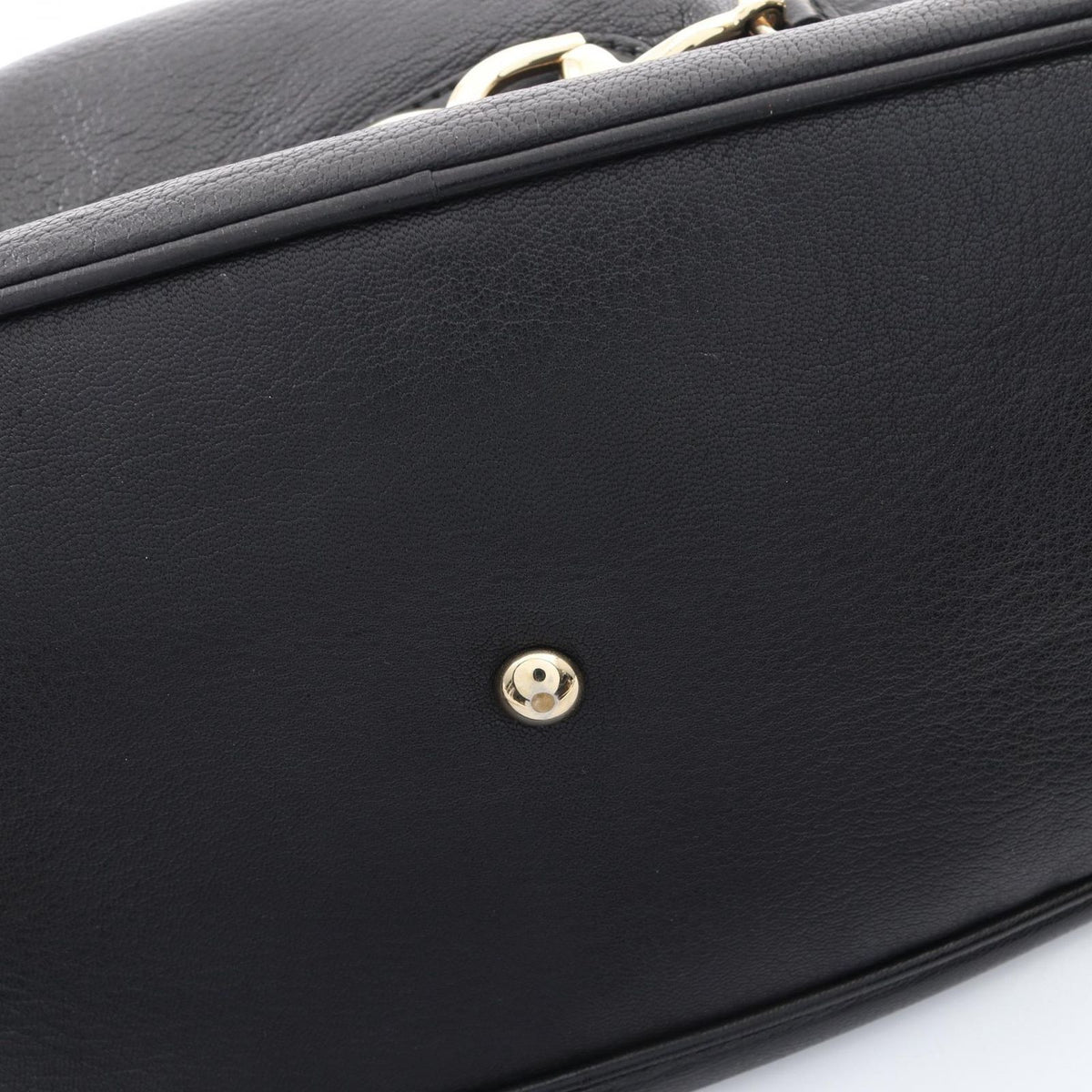 Gucci Bamboo Horsebit Black Leather Shoulder Bag — view 8