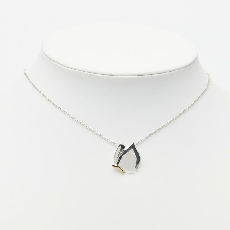 Tiffany & Co Butterfly Chain Pendant Silver Sterling 18K Gold — view 7