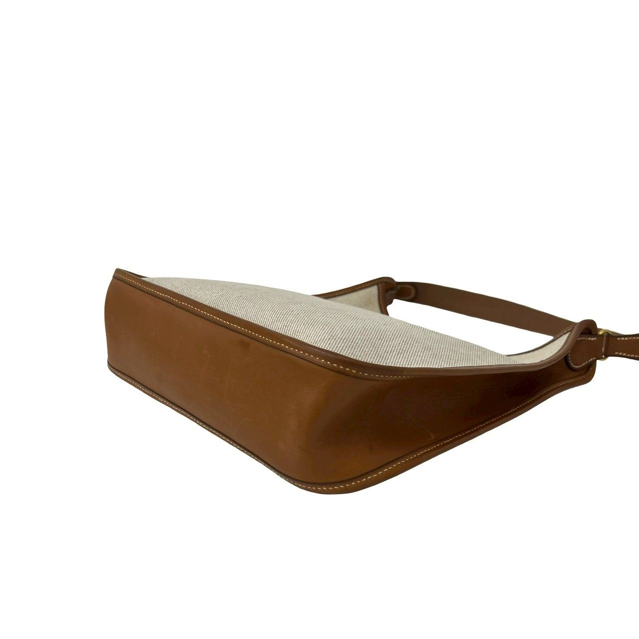 Hermes Vintage Vespa PM Toile H Buffalo Leather Shoulder Bag Natural — view 8