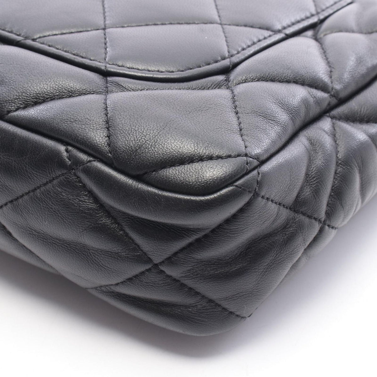 Chanel Shoulder Bag Quilted Black Lambskin Chain — view 8