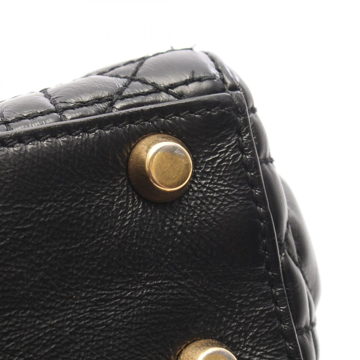 Dior Handbag Lady Dior Small Cannage 2-Way Black Leather Tote Bag — view 8