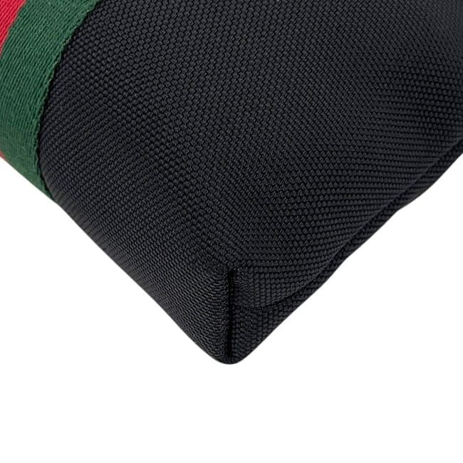 Gucci Shoulder Bag Black Sherry Canvas Leather — view 8