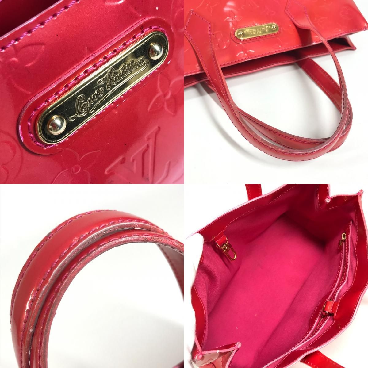Louis Vuitton Handbag Wilshire Blue Bird Monogram Vernis Canvas Rose Pop Pink — view 8