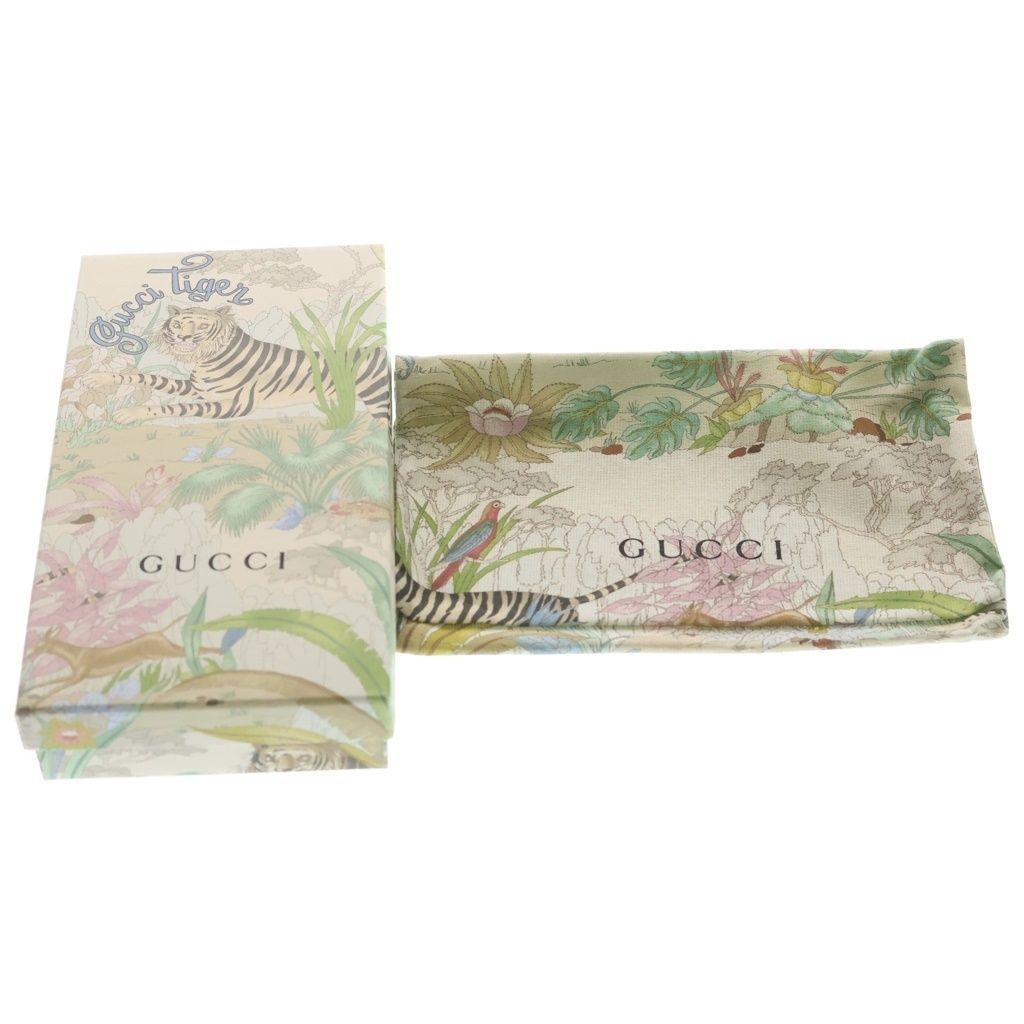 Gucci Horsebit 1955 Tiger Leather Gold Zip Around Wallet Ivory Multicolor — view 6