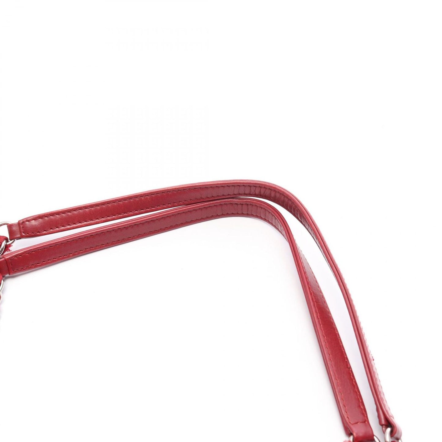 Chanel Tote Bag Deauville Red Canvas Leather Chain MM — view 7