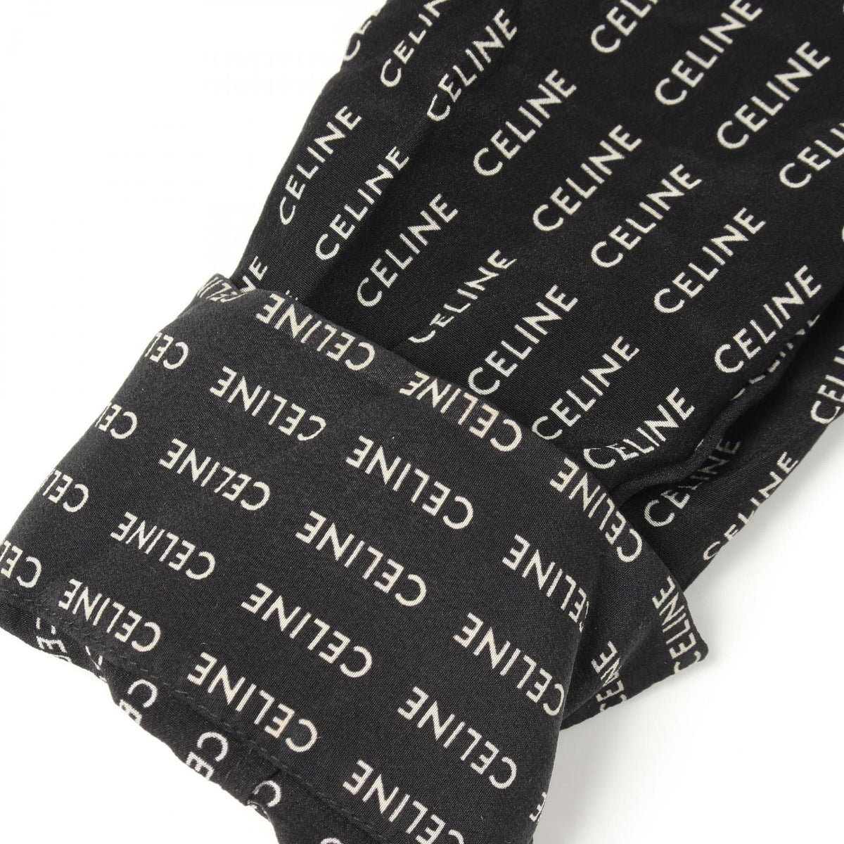 Celine Logo All Over Pattern Bow Tie Silk Shirt — view 7