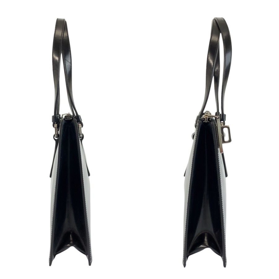 Prada Black Silver Patent Tote Bag — view 8