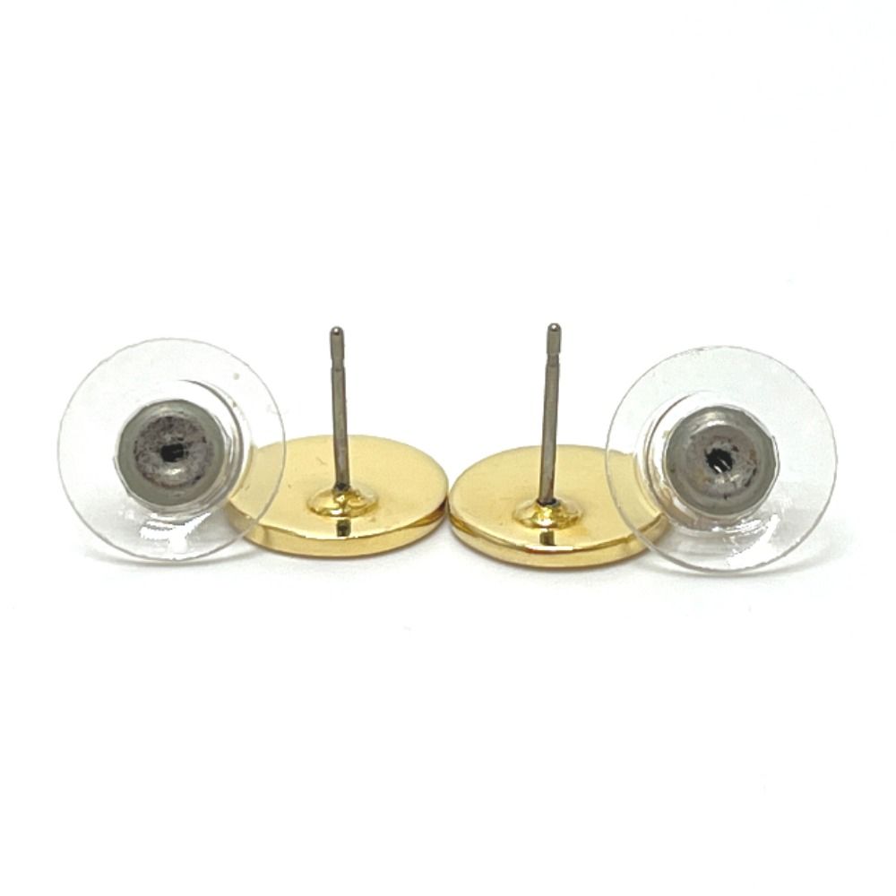 Dior Earrings Logo Round Metal Gold — view 3