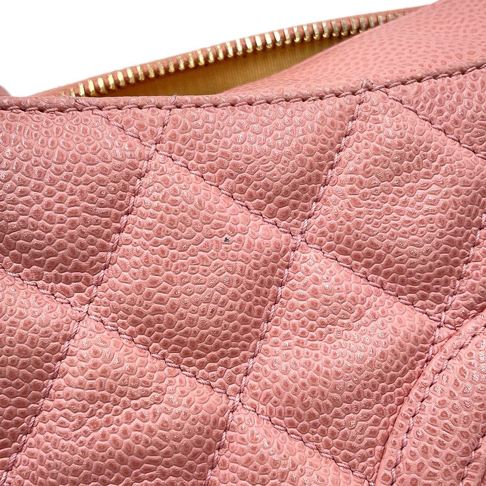Chanel Chain Shoulder Bag Quilted CC Logo Caviar Leather — view 8