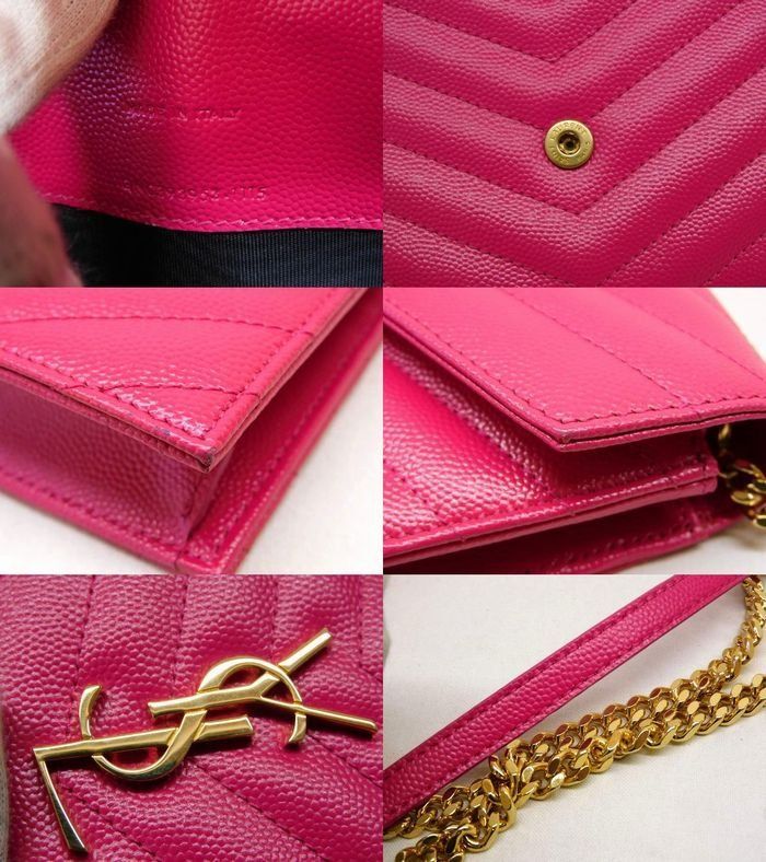 Saint Laurent YSL Cassandra Chain Wallet Pink Gold Shoulder Bag — view 6