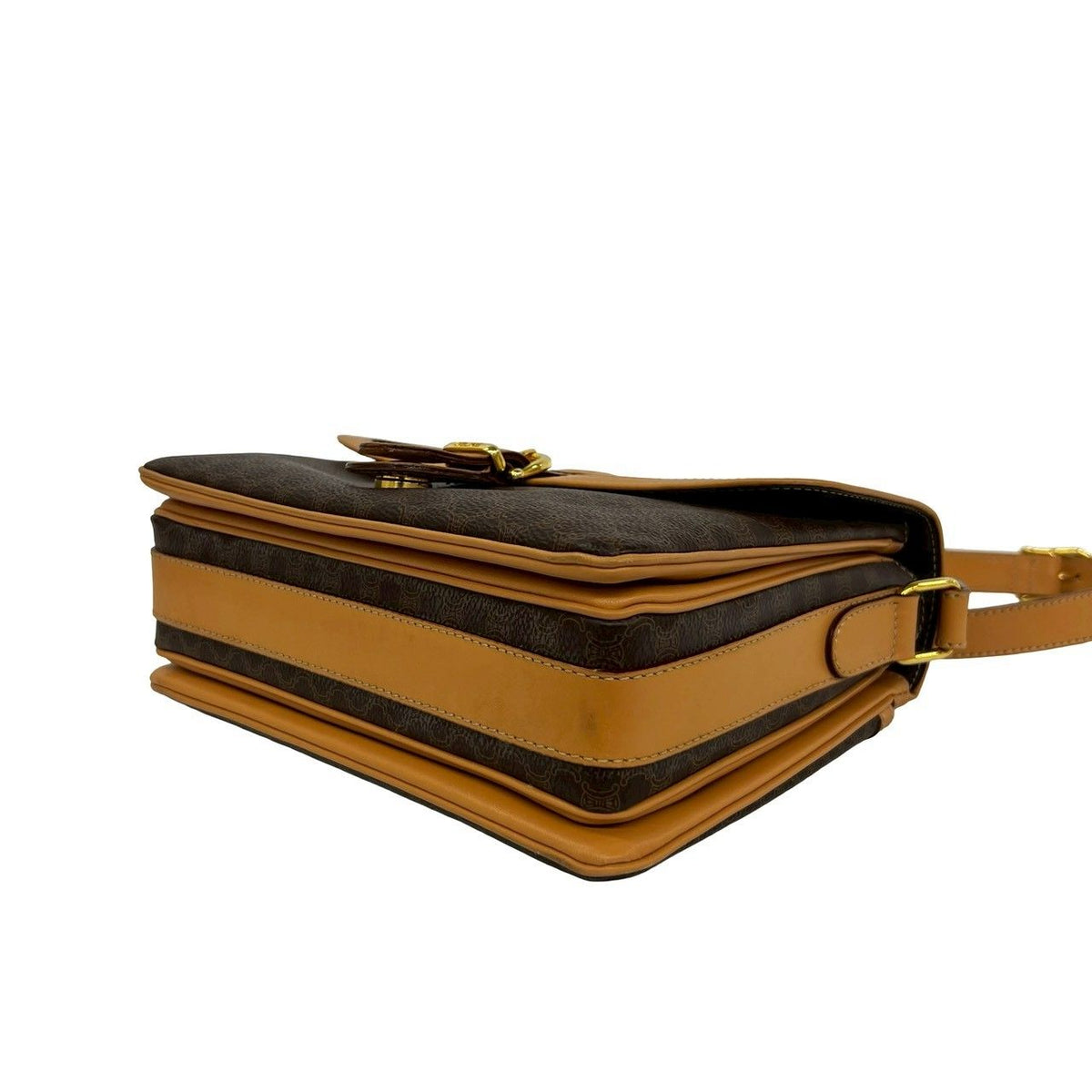 Celine Vintage Macadam Blason Triomphe Pattern Leather Shoulder Bag Pochette — view 8
