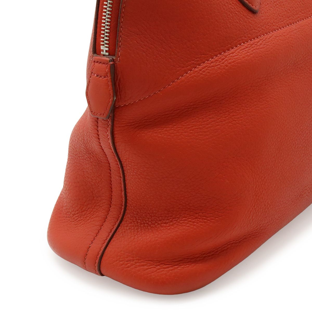 Hermes Bolide 35 Tote Bag Taurillon Clemence Leather Red Silver — view 8