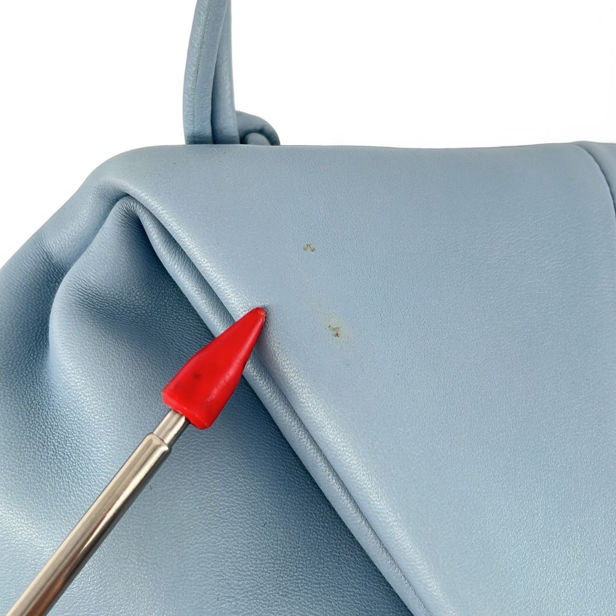 Bottega Veneta Leather Triangle Clutch Light Blue — view 8