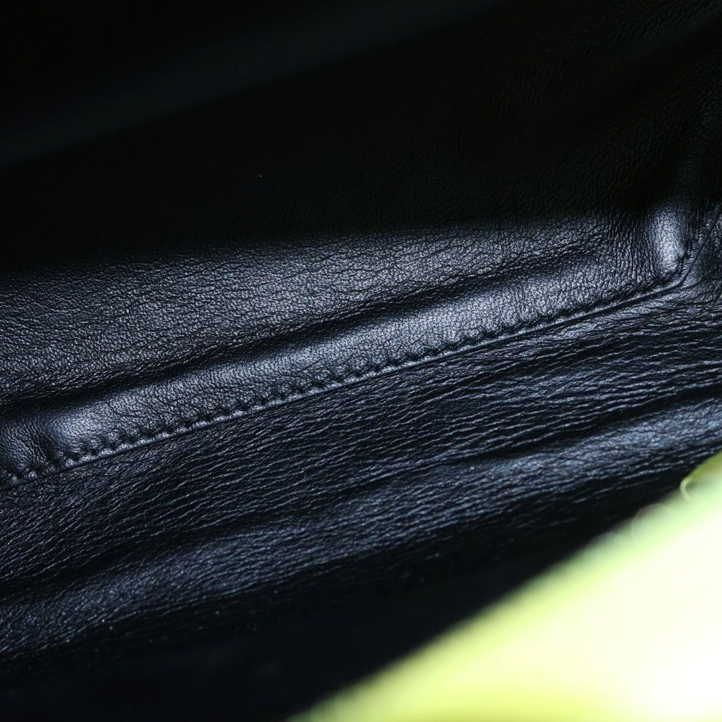 Balenciaga Cable 2-Way Shoulder Bag Neon Yellow Leather Silver — view 8