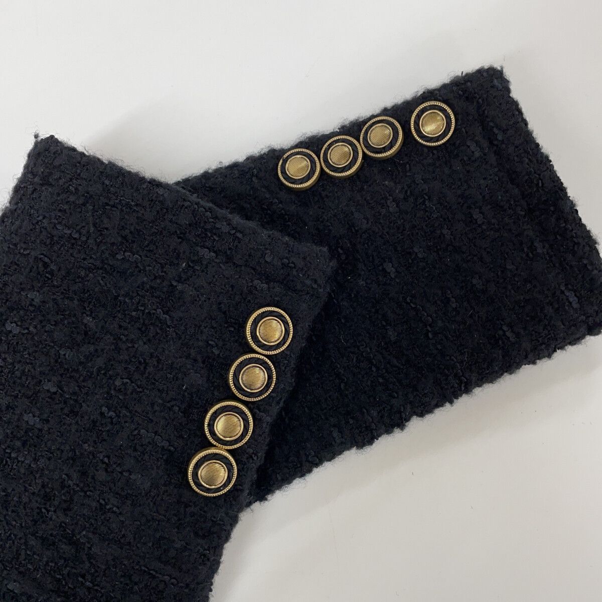 Saint Laurent Paris Black Wool Tweed Double Breasted Pea Coat 36 — view 8