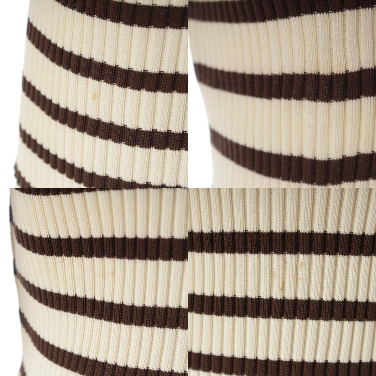 Chanel Cotton Border Knit Top Brown 44 Sweater — view 8