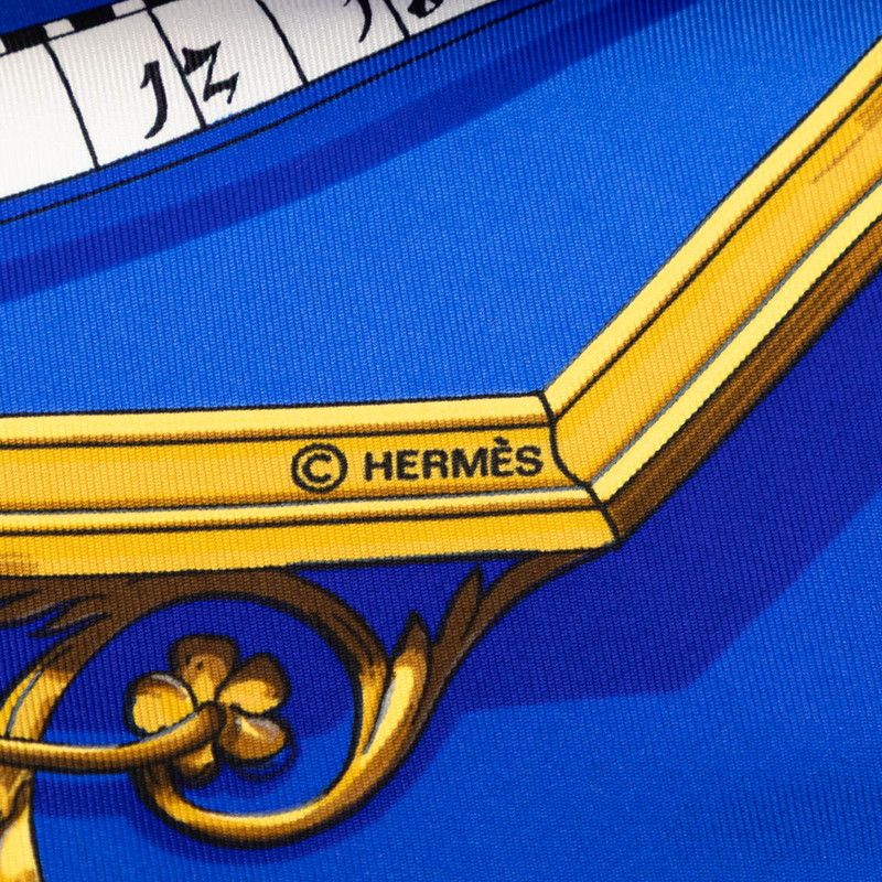 Hermes Carre 90 Dies Et Hore Astrology Scarf Blue Multicolor Silk — view 8