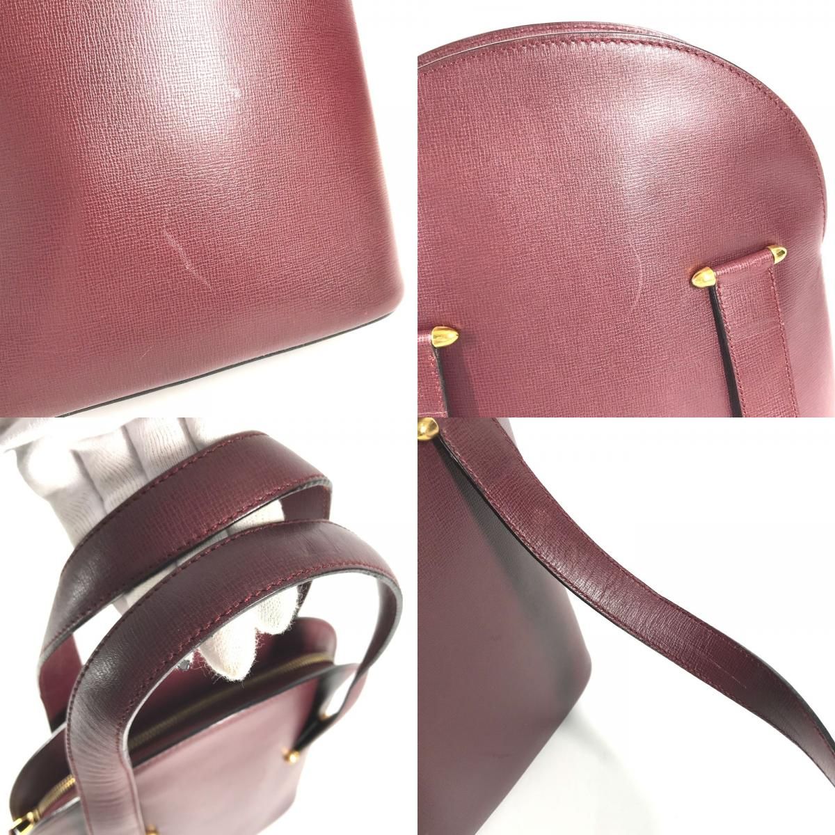 Cartier Shoulder Bag Logo Leather Bordeaux — view 8