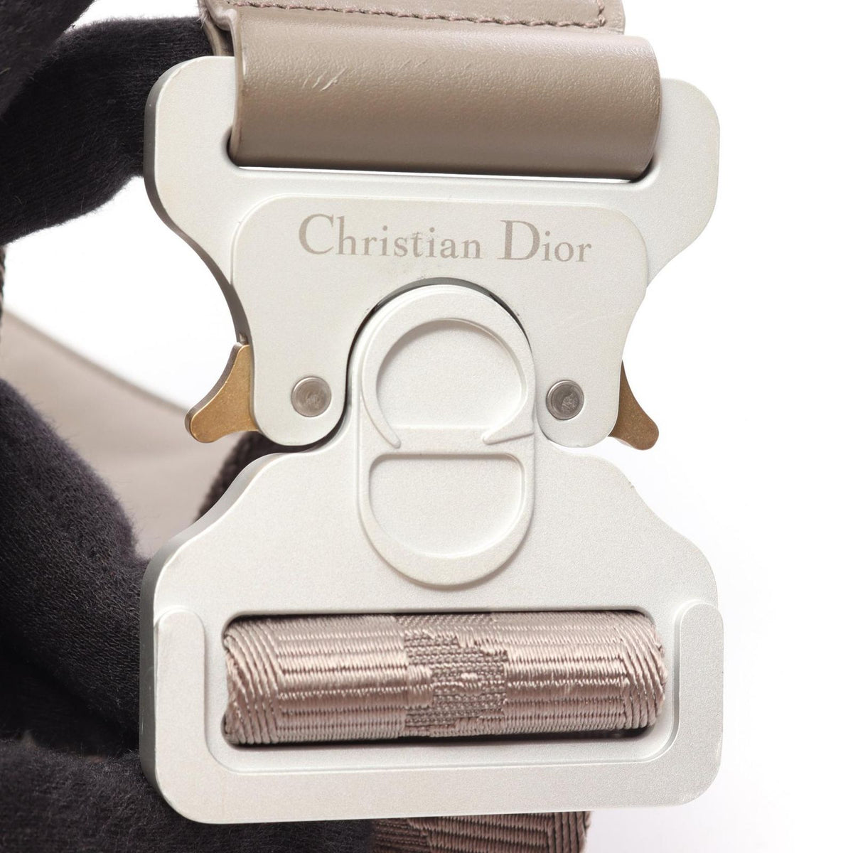 Dior Waist Bag Saddle Oblique Perforated Gray Leather — view 7