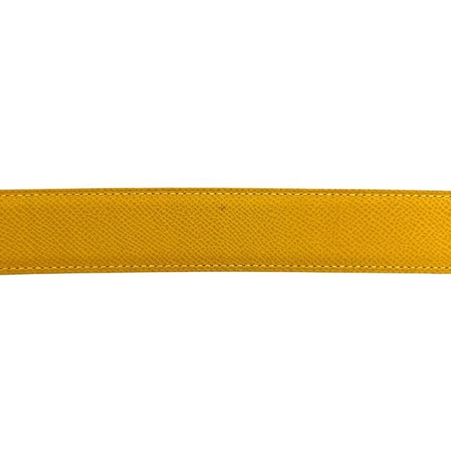 Hermes Belt Yellow Green Constance Waist 63 30 Togo Leather Logo Buckle — view 8