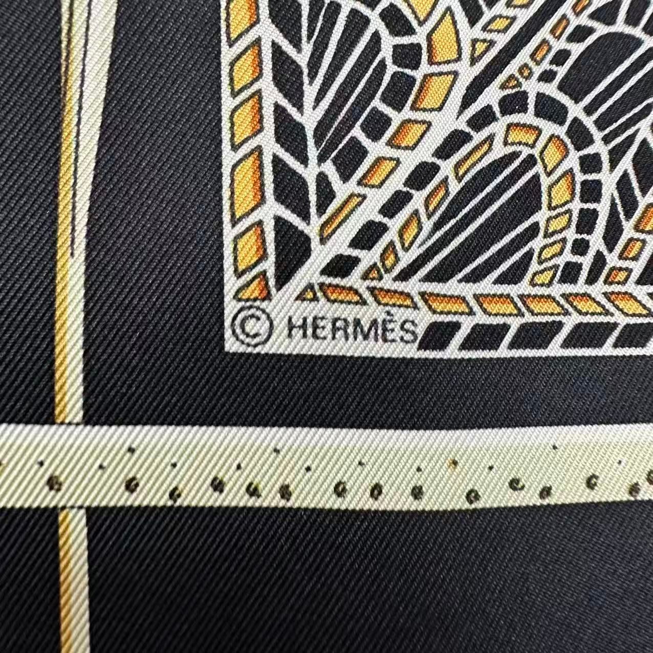 Hermes Scarf Silk Carre 90 Libres Comme L'air the Sky Is Black — view 8