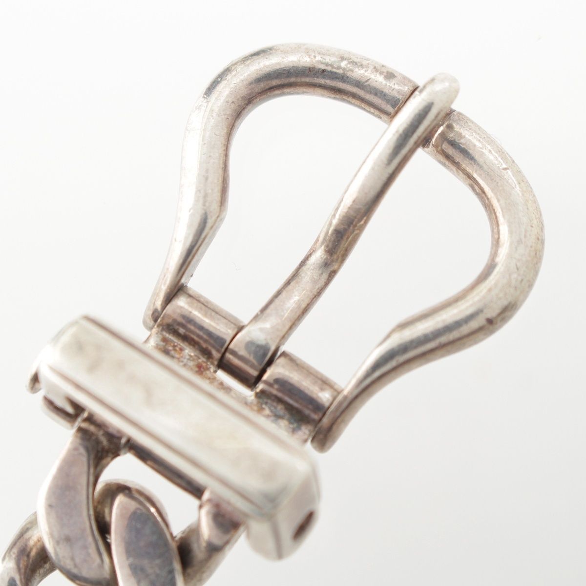 Hermes Vintage Gaetan de Percin Boucles Sellier Book le MM Chain Bracelet Silver — view 8