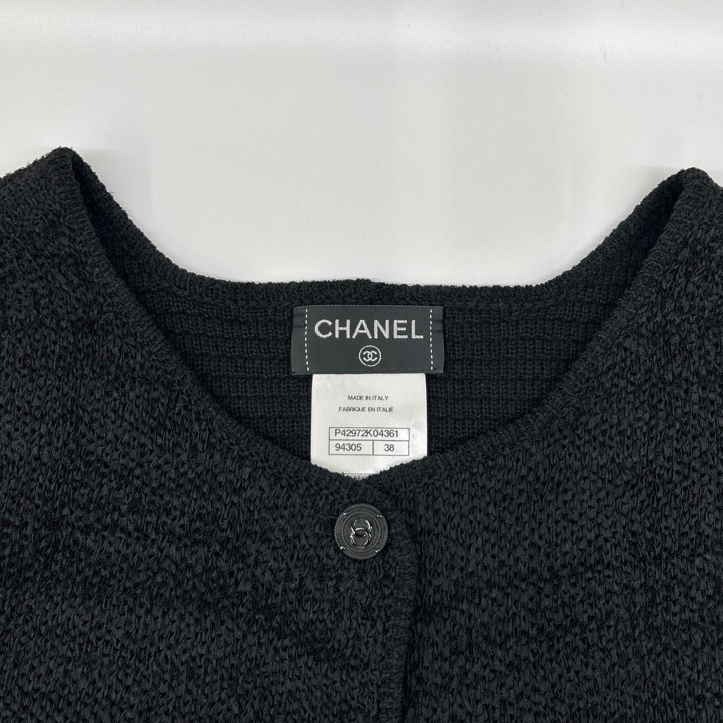 Chanel CC Button Silk Cashmere Knit Cardigan 38 — view 8